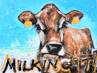 ORIGINAL Jessica Milking it! 100 x 76cm