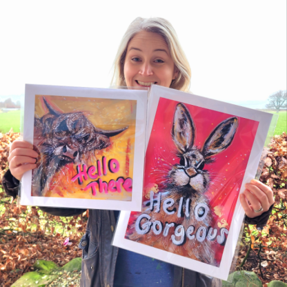 Hello Gorgeous! Hare Giclee Art Print A3 - Image 2