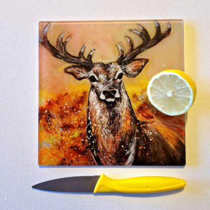 Glass Cutting Board –Stag- 20cm x 20cm – SMOOTH - BACK IN STOCK SOON