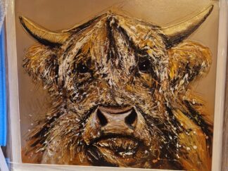 Original framed Highland cow 30" x 30"