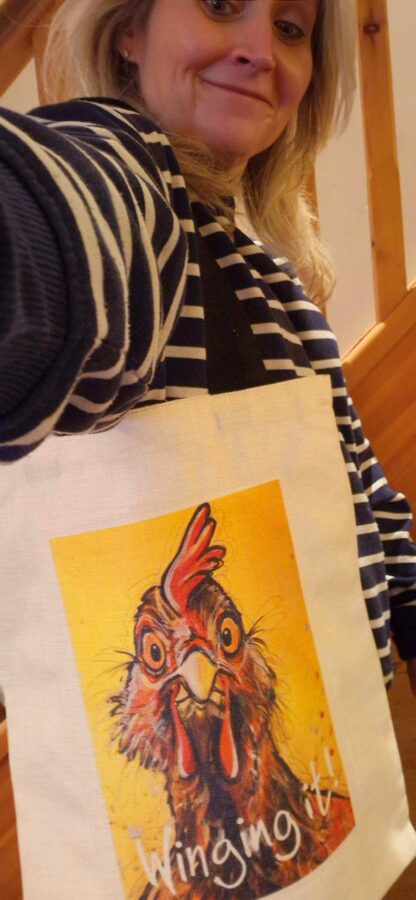 Tote Bag - Winging it! Featuring Margorie the Chicken - Image 2