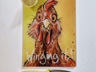 Glass Cutting Board – Winging it!- 20cm x 28cm – SMOOTH