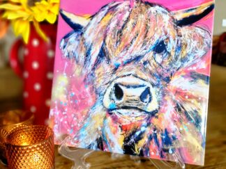 Pickle the Highland Cow Ceramic Tile 20 x 20cm
