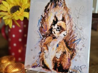 Squiggy the Red Squirrel Ceramic Tile