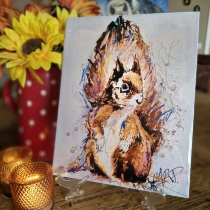 Squiggy the Red Squirrel Ceramic Tile