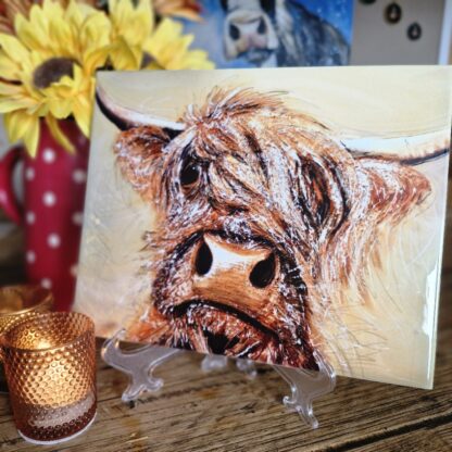 Windy the Highland Cow Ceramic Tile